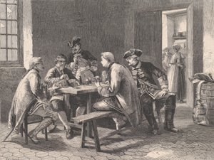 Soldados jogando cartas, do Illustrated London News, 4 de maio de 1861