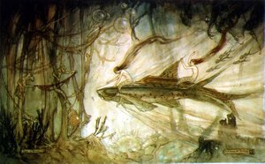 A Corrida (caneta e tinta, aguarela sobre papel) de William M. Timlin