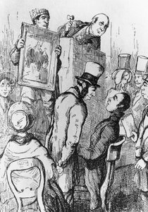 Elephant for Sale, ilustração para o 17º capítulo da Vanity Fair, romance de William Makepeace Thackeray (1811-1863), gravura após desenho de William Makepeace Thackeray (1811-1863), publicado em Chicago em 1882