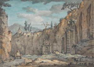 Oxcart na Gruta em Posillipo de William Marlow
