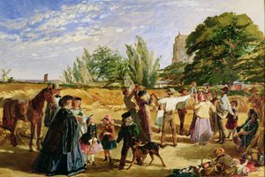 Uma cena da colheita em Norfolk: sketch for &39;Hello Largesse&39;, 1861