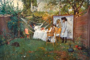 Café da manhã ao ar livre de William Merritt Chase