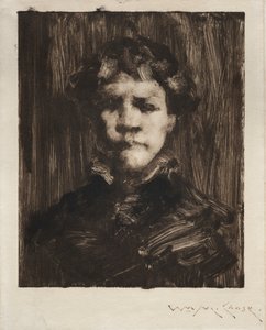 Cabeça de um menino. de William Merritt Chase