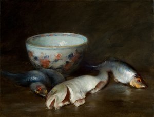 Natureza morta com peixe 1910 (óleo sobre tela) de William Merritt Chase