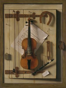 Natureza morta, violino e música de William Michael Harnett
