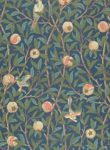 Papel de Parede &39;Pássaro e Romã&39;, impresso por John Henry Dearle (1860-1932), 1926 (wallpaper) de William Morris