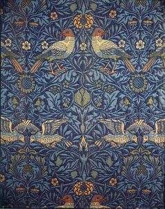 Pássaros. Tecido decorativo, 1878. de William Morris