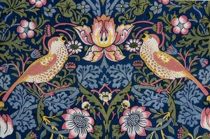 O ladrão de morango. Tecido de decoração (detalhe). 1883 de William Morris