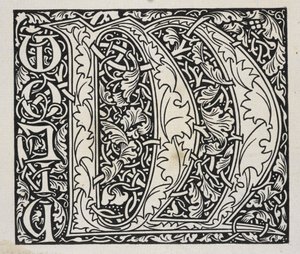 Inicial, a preto e branco. de William Morris