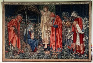 A Adoração dos Magos. Tapeçaria do atelier de William Morris (1834-1896) de William Morris