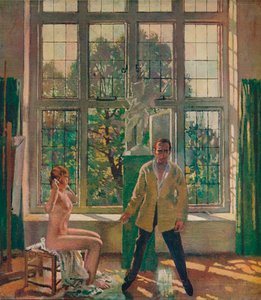 Auto-retrato com modelo, c1905, c1932.