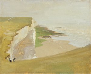 Penhascos em Rottingdean (óleo sobre tela sobre painel de moinho) de William Nicholson