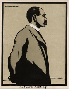 Rudyard Kipling (1865 - 1936), pub. 1899 (litografia a cores) de William Nicholson