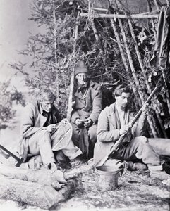 Life of the Trapper in Canada, foto de Nottman, por volta de 1890. de William Notman