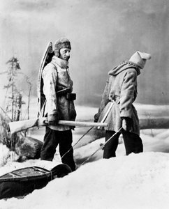 Life of the Trapper in Canada, foto de Nottman, por volta de 1890.
