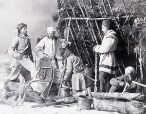 Life of the Trapper in Canada, foto de Nottman, por volta de 1890. de William Notman
