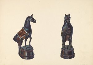 Horse on Barrel Bank, c. 1938.