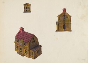 Tiled Roof House Bank, c. 1939. de William O. Fletcher