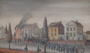 Fighting a Fire, 1870s. de William P. Chappel