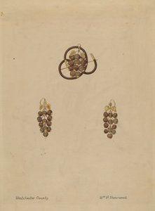 Broche de cabelo e brincos de William P. Shearwood