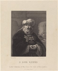 Um rabino judeu de William P. Sherlock after Rembrandt van Rijn