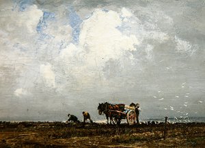 Gathering Wrack, século 20 (óleo sobre tela)