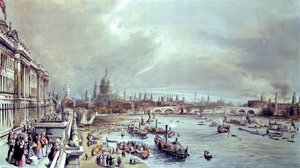 Somerset House, St. Paul&39;s e Blackfriar&39;s Bridge da ponte de Waterloo