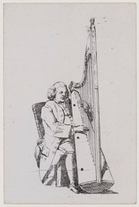John Parry a tocar harpa, c1760-1780.
