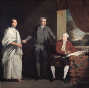 Omai, Joseph Banks e Dr. Daniel Solander, c1775-6.