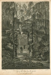 Vista, capela, jardim, moranguinho, colina, twickenham, londres de William Pars
