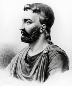Retrato de Aulus Cornelius Celsus (25 AC-50 DC), escritor latino, enciclopedista e médico romano, gravura do século XIX