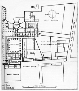 Plano da Abadia Beneditina de Westminster, c1897