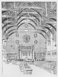 A sala de aula de Westminster, anteriormente o dormitório Abbots, c1897