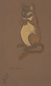 Desenho de figurino Dormouse para Alice-in-Wonderland, 1915.