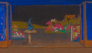 Jardim das Flores (cenário para Alice no País das Maravilhas, 1915) de William Penhallow Henderson