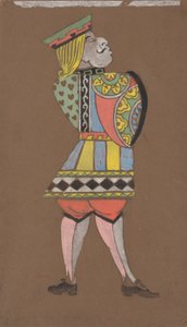 Knave of Hearts (desenho de figurinos para Alice no País das Maravilhas) de William Penhallow Henderson