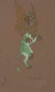 O desenho do traje Gryphon para Alice-in-Wonderland, 1915. de William Penhallow Henderson