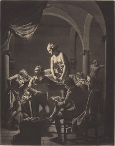 Uma Academia à Luz da Lâmpada de William Pether after Joseph Wright