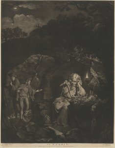 Um Eremita de William Pether after Joseph Wright