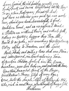 Poema de Lord Chatham a David Garrick, século XVIII, 1840