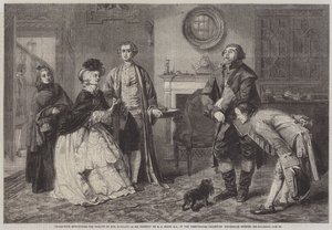 Honeywood apresentando os oficiais de justiça à senhorita Richland como seus amigos de William Powell Frith