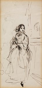 Garota com pressa (caneta e tinta) de William Powell Frith