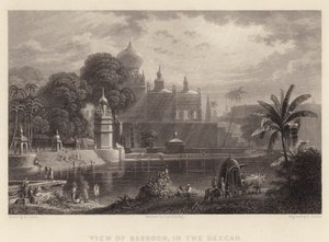 Vista de Sassoor, na Deccan (gravura)