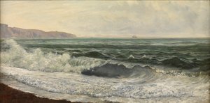Tempo ruim, West Bay, Dorset (óleo no painel) de William Pye