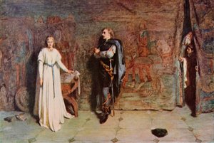Shakespeare: Hamlet e Ofélia, Hamlet, Acto III, Cena 1 (cor litho) de William Quiller (after) Orchardson