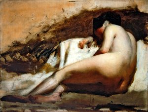 Estudo do nudez (óleo a bordo)