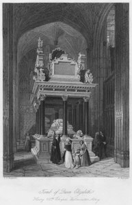 Túmulo da rainha Elizabeth: Capela de Henrique VII, Abadia de Westminster, c1841