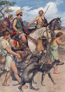 Pelopidas partindo para Tebas (cor litho) de William Rainey