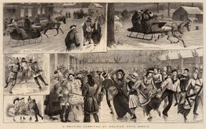Um, patinação, carnaval, em, halifax, nova escócia
