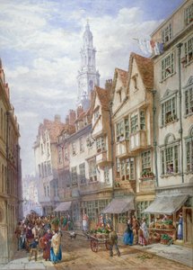 Casas antigas em Wych Street, Westminster, Londres, 1873